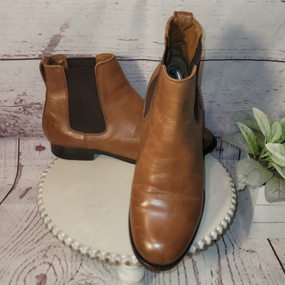 FRYE Melissa Womens Cognac Brown Leather Chelsea Boots Size 9.5B - Picture 4 of 16